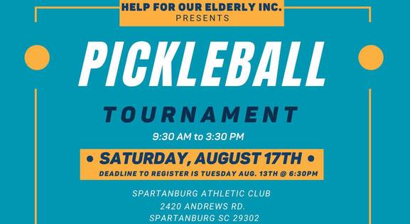 Spartanburg Athletic Club: Help For Our Elderly Inc. Pickleball Doubles Tournament