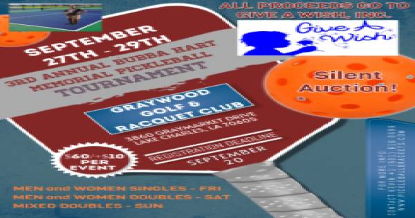 3rd Annual Bubba Hart Memorial Pickleball Tournament