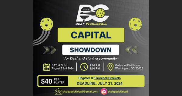 DC Deaf Pickleball Capital Showdown for Deaf and Signing Community