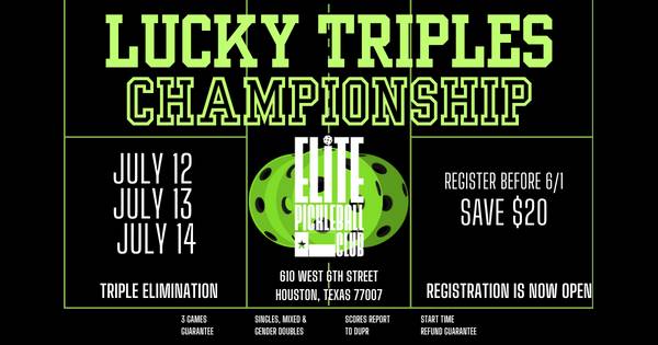 Lucky Triples Championship Elite Pickleball Club