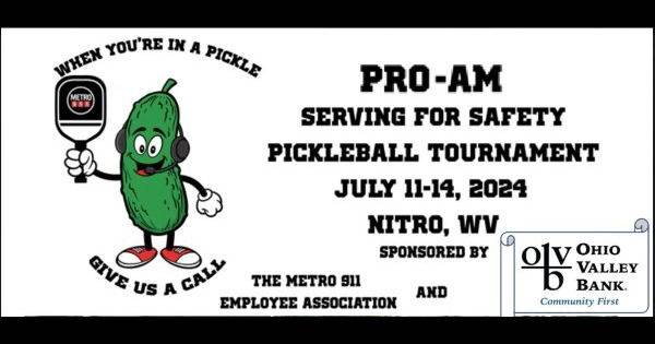 Serving for Safety Pickleball Tournament sponsored by Ohio Valley Bank     $15,000 Cash Purse
