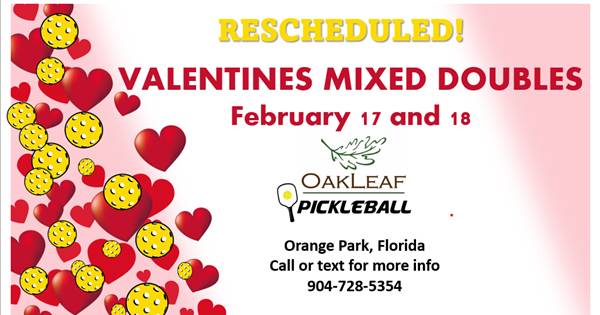 Oakleaf Pickleball Valentines Mixed Doubles