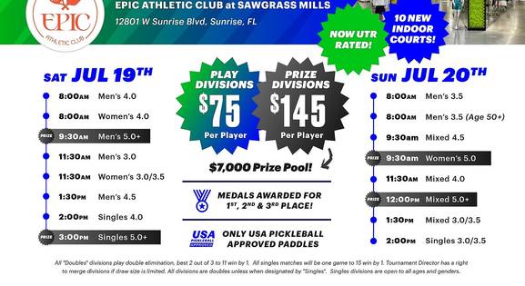 Paddle Tap Pickleball @ Epic Athletic Club (Indoor Facility)