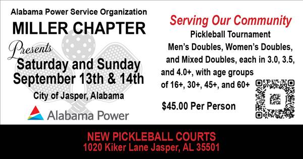 Alabama Power Service Organization - Miller Chapter - Serving Our Community Pickleball Tournament