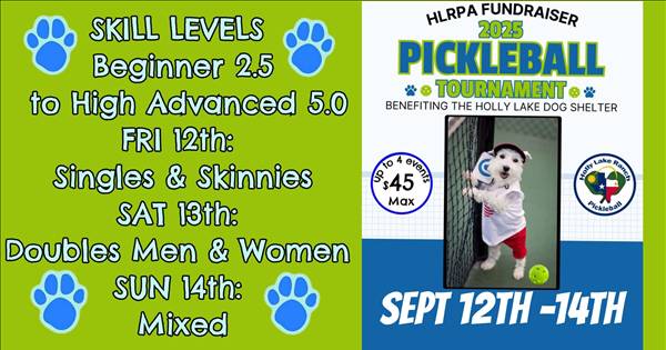 Dog Shelter Benefit TOURNAMENT at Holly Lake Ranch