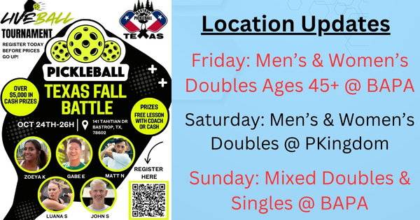 Texas Fall Battle -(Update Locations due to rain) (Fri & Sun Bastrop, Sat - Pball Kingdom)