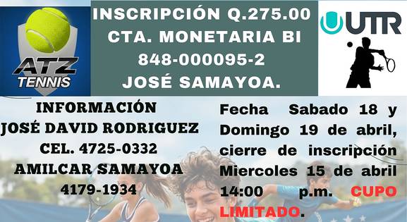 IV UTR ATZ TENNIS GUATEMALA