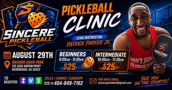 Sincere Pickleball Beginner/Intermediate Clinic