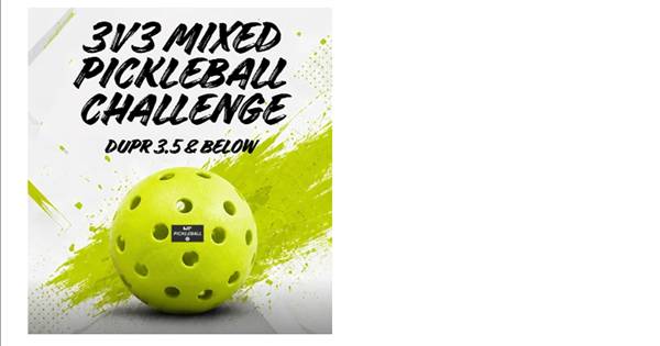 3v3 Mixed Pickleball Challenge 3.5 & Below DUPR
